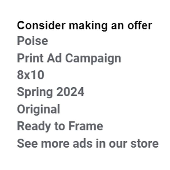 Poise Pads Print Ad Campaign Spring 2024 8x10 Ready to Frame Original Magazine - Picture 2 of 5